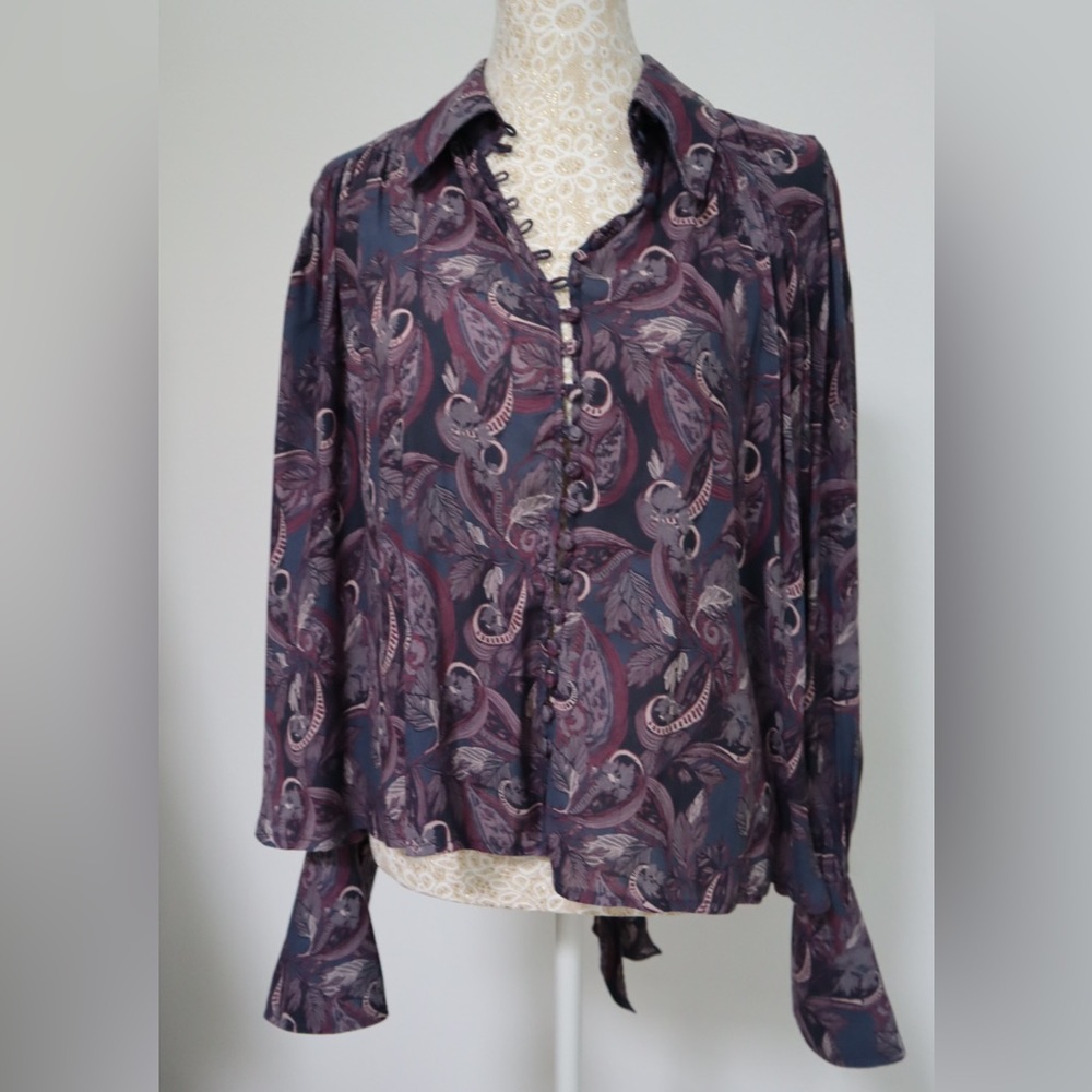 Free People Purple Paisley Blouse